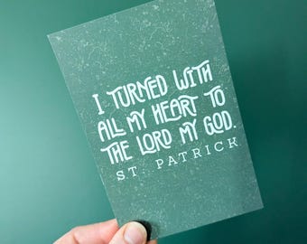 Lámina artística con cita de San Patricio: Versículo bíblico católico (10x15 cm)