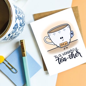 Carte de remerciement pour professeur//////////e tasse de thé////////// carte