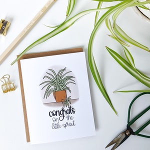 Carte Félicitations pour la petite pousse // Carte de bébé // Carte de félicitations pour bébé // Carte dans l'attente d'un bébé // Amateur de plantes // Jeux de mots