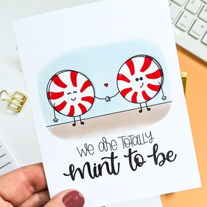 Mint to Be Greeting Card // Meant to Be // Couple Card // Anniversary Card // Engagement Card // Valentine Card / Punny Cards image 2