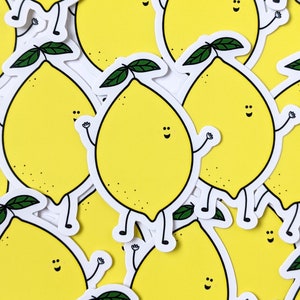 Lenny the Lemon Sticker // Vinyl Sticker // Cute Stickers // Lemons // Lemonade // Just for Fun Gifts // Fruit Stickers image 2