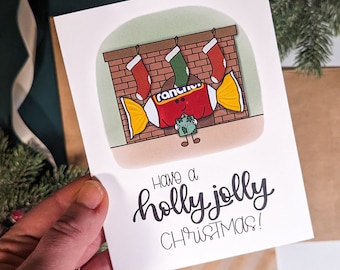 Have a Holly Jolly Christmas Greeting Card // Jolly Rancher // Punny Christmas Cards // Christmas Cards // Holiday Greeting Cards