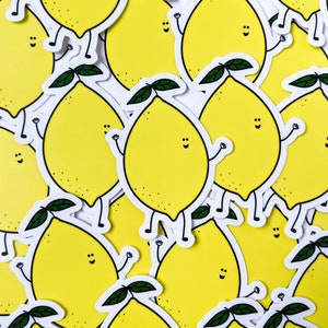 Lenny the Lemon Sticker // Vinyl Sticker // Cute Stickers // Lemons // Lemonade // Just for Fun Gifts // Fruit Stickers image 4