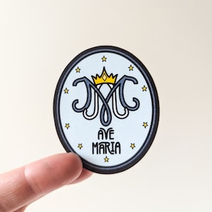 Ave Maria Sticker: Waterproof Marian Decal