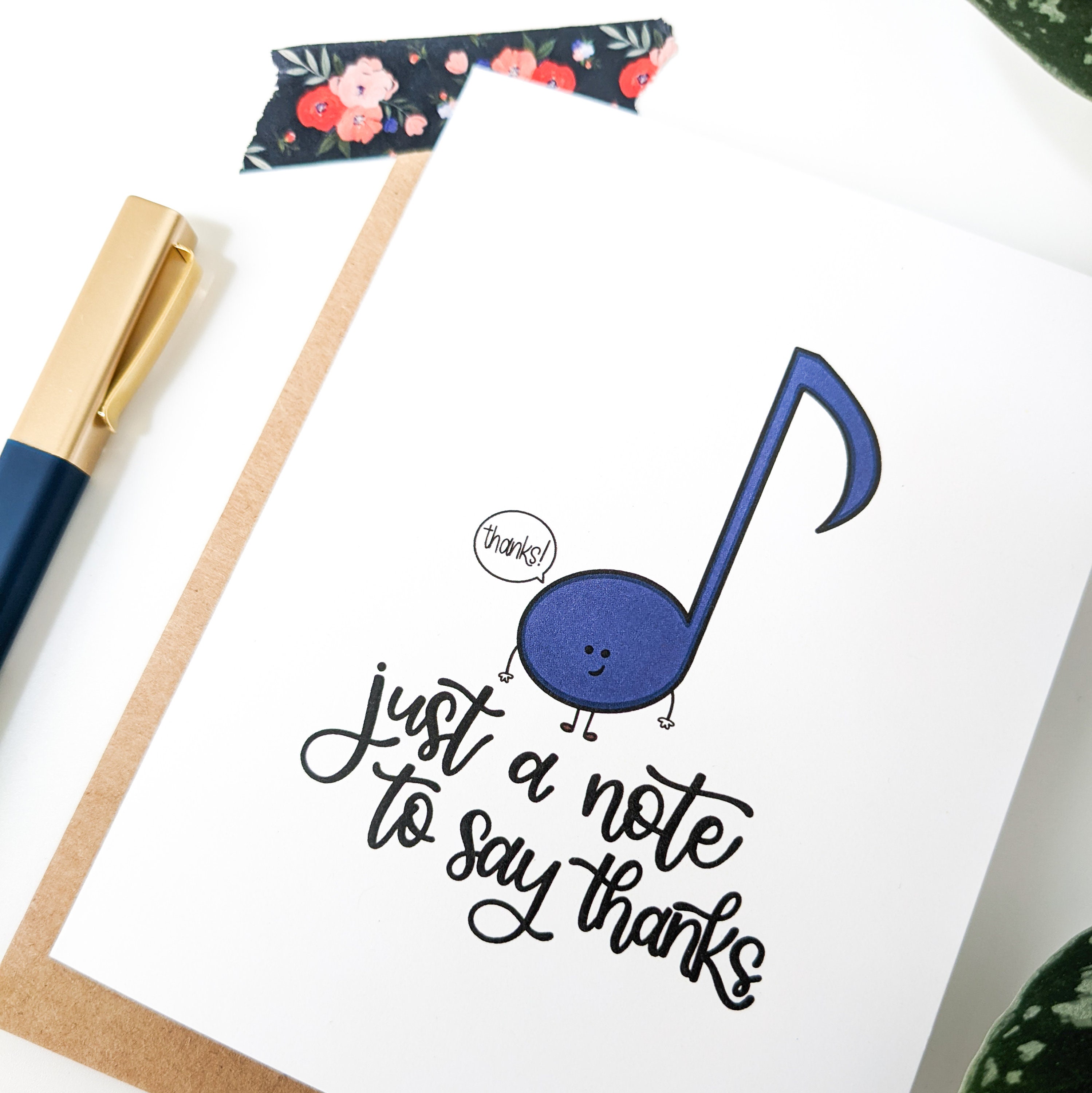 Music Note Thank You Card, Punny Appreciation Card - Etsy