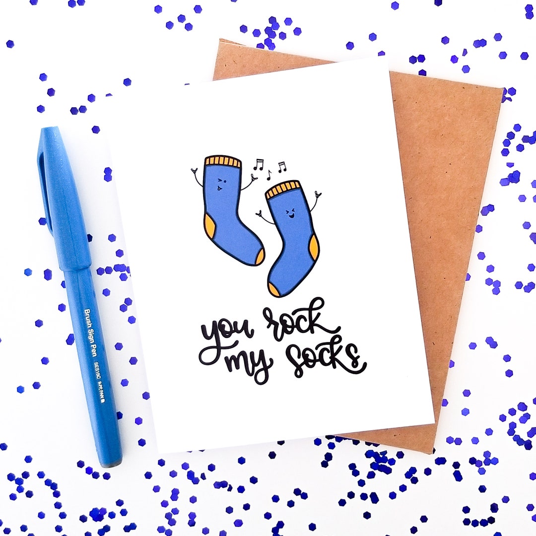 You Rock My Socks Card // Anytime Card // Greeting Card // Punny Cards