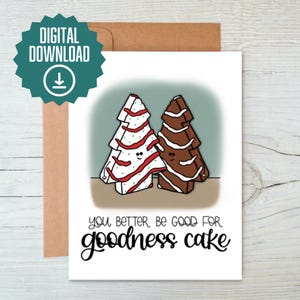Liebe Grüße Kuchen Karte // Weihnachtstorte Karte // Weihnachtskarte // Digital Download Weihnachtskarte // Druckbare Weihnachtskarte