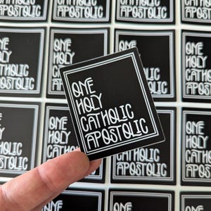 One, Holy, Catholic, Apostolic Sticker // Catholic Stickers // Marian Sticker // Waterproof Stickers // 4 Marks Sticker // Waterbottle Stick