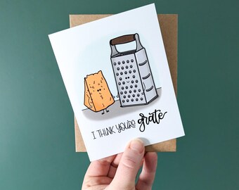 Tarjeta de felicitación con un divertido mensaje: "Creo que eres genial"