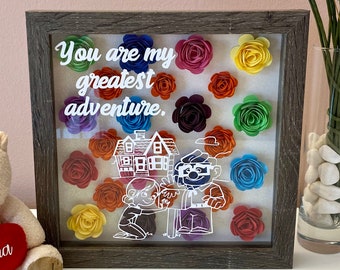 Custom Shadow Box - Disney’s Up inspired Couple’s Shadow Box For Valentines Day, Birthday Day Gift, Wedding Gift, Anniversary Gift