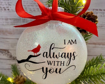 Memorial Christmas ornament - custom christmas ornament - cardinal memorial christmas ornament - cardinal ornament - christmas gift