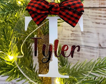 Custom Christmas ornament - ornament - name ornament - personalized Christmas ornaments - Christmas gift - stocking stuffer - buffalo plaid