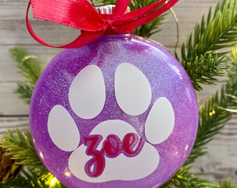 Custom Pet Christmas ornament - glitter pet ornament - personalized ornament - Christmas gift - stocking stuffer - memorial ornament