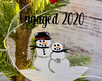 Custom Engagement Ornament - engagement ornament - Christmas ornament - gift - custom ornament - hand painted - stocking stuffer