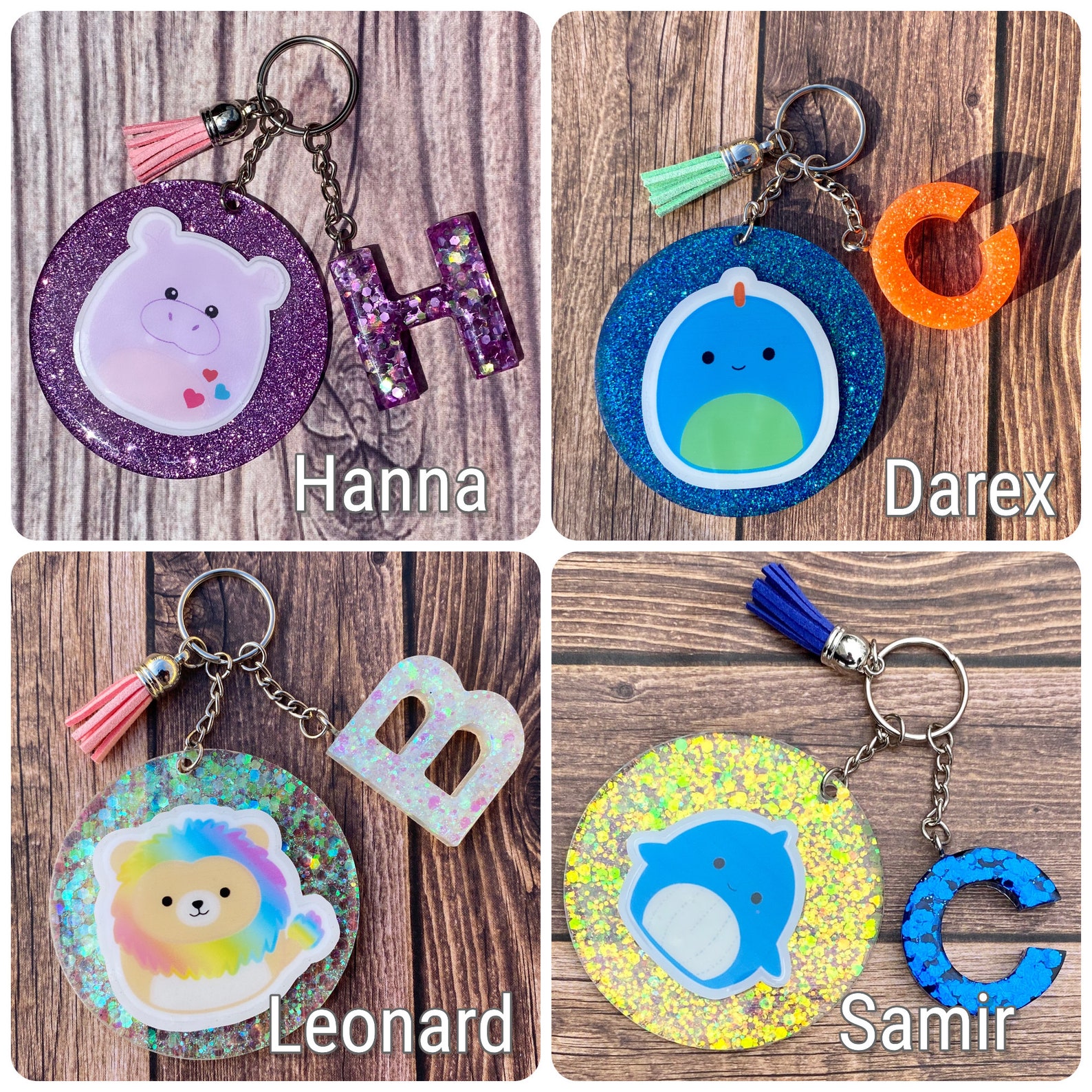 Squishmallow Inspired Keychain Set Custom Squishmallow Etsy