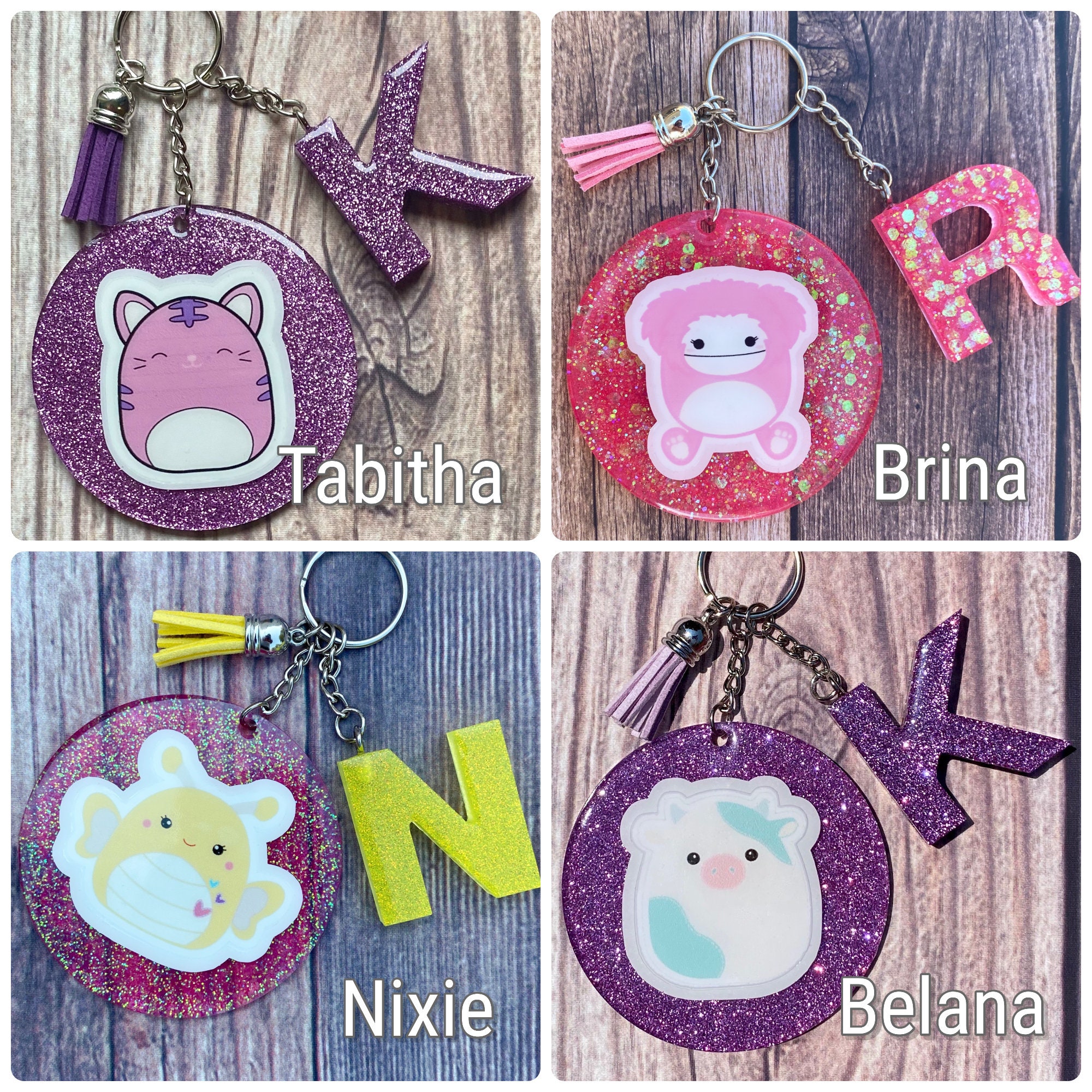 Squishmallow Inspired Keychain Set Custom Squishmallow Etsy