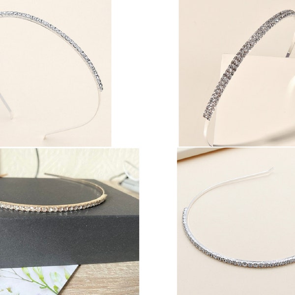 1-reihig, 2-reihig, 3-reihig, 4-reihig / Kristall Hochzeit Stirnband, Braut Haarschmuck, Hochzeit Haarband, Brautjungfer Kristall Stirnband TS1407