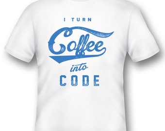 Eu transformo café em código camiseta preta ou branca