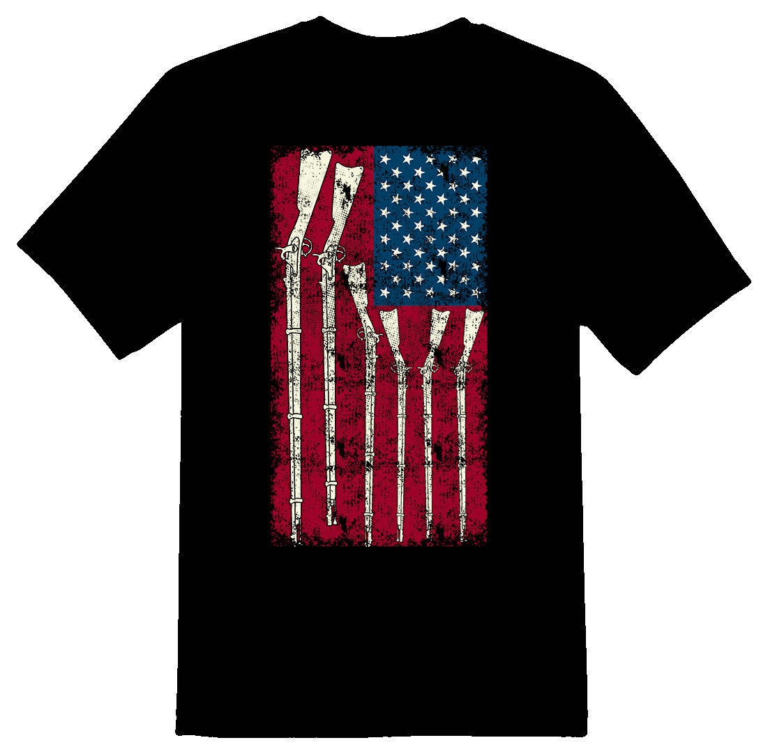 American Flag Guns Tee Shirt 112915 - Etsy