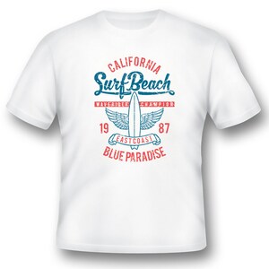 Surf beach California wave rider champion tee shirt 08012016