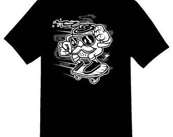 Mr Coffee skateboarding Tee Shirt 08162017