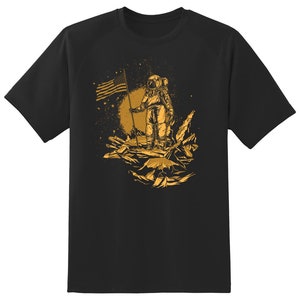 Astronauta estadounidense camiseta negra o blanca
