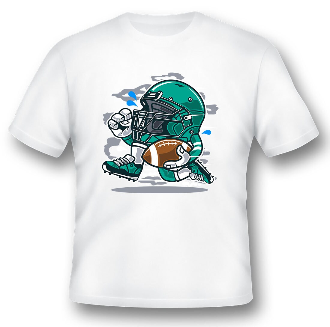 Football Player Helmet Tee Shirt Black or White Etsy UK