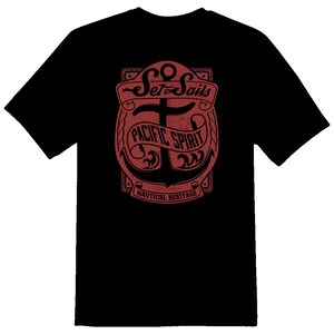 Set The Sails anchor sailing Black or white tee shirt