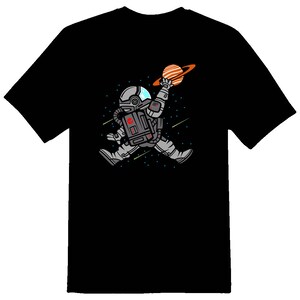 Astronauta de salto espacial Camiseta negra o blanca