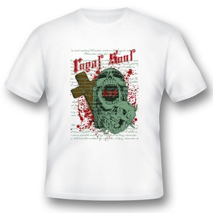 Royal soul skulls cross blood black or white tee shirt