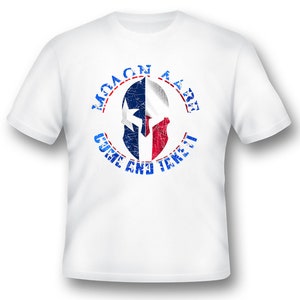 Texas spartan Molon Labe helmet 2nd amendment black or white tee ar15 gun rights