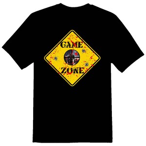 Game zone gamer war blood ammo bullets  black or white tee