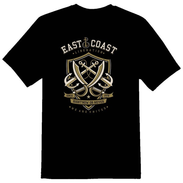 East Coast Liberation Anchors Swords  Tee shirt black or white