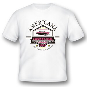 Crown Vic 1955 klassiek Americana zwart of wit T-shirt