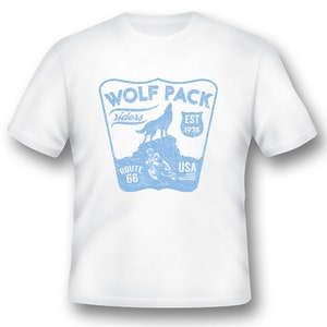 Koszulka Wolf Pack Riders Route 66 USA w kolorze czarnym lub białym