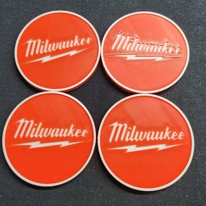 3d printed Milwaukee tools drinking coasters. set of 4