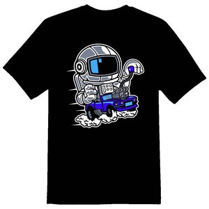 Camiseta de chico de dibujos animados de astronauta de corredor espacial 08162017