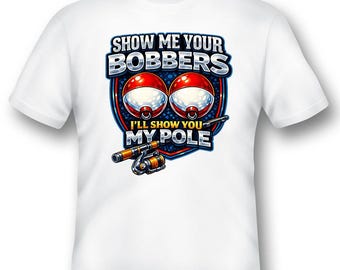 Zeig mir deine Bobbers Ich zeige dir hier mein Stippruten-Angeln-Shirt schwarz oder weiß abschlag.