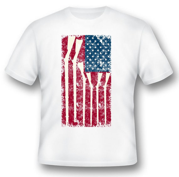 American Flag Guns Tee Shirt 112915 | Etsy