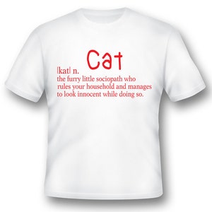 Cat furry little sociopath black or white tee
