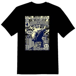 Dinosaurus valt klassieke cartoon aan T-shirt 08162017