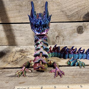 Flexi factory 3D Printed 3d Dragon, with moving parts muti colored