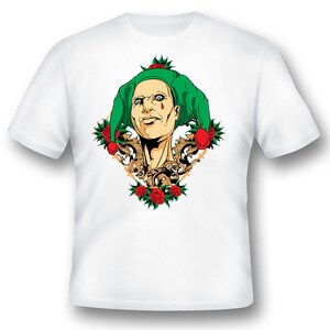 Who&#39;s the Clown Jester and roses black or white tee shirt