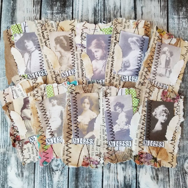 Junk Journal Snippets/Clusters/ Embellishments. Mixed Media Vintage Style Grungy Junk Journal Supplies.
