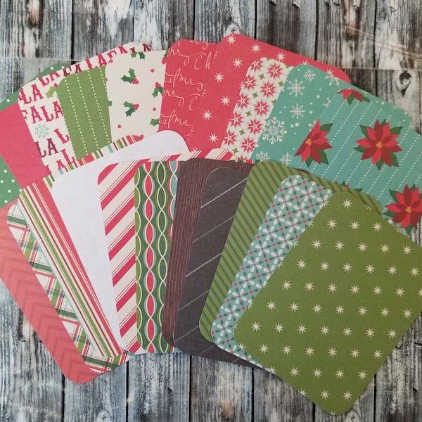 21 Christmas Journaling Cards, 3x4  Note Cards, Junk Journaling Scrapbooking Planner Supply Project Life