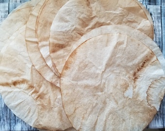 Coffee Dyed/Stained Hand Dyed Paper Coffee Filters Scrapbook Junk Journal Gift Wrap Art Craft Supplies Shabby Chic DIY Grungy Vintage