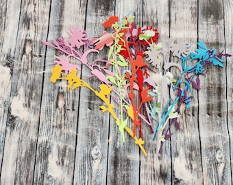Wildflower Stems Die Cuts - Tim Holtz - Journal Embellishments