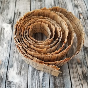 Handmade Paper Ruffles Sewn From Book Pages. Embellishments Shabby ...