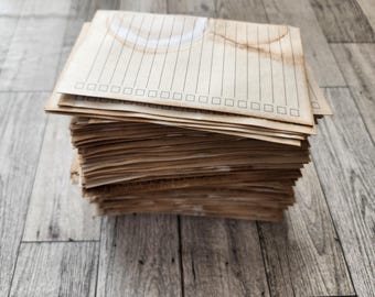 Coffee Dyed Check Lists: 10-Piece Set, Junk Journal Supply