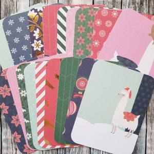 18 cartes de journalisation de lama de Noël rose, cartes de notes 3x4, journalisation indésirable Scrapbooking Planner Supply Project Life
